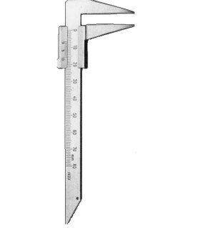 Calibre para laboratorio (punta curva) pie de rey inox